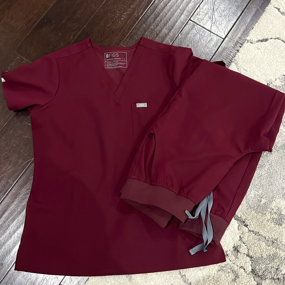 Figs maroon scrubs set